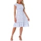 thumbnail image 2 of INSPIRE CHIC Vestidos de Mujer con Mangas Cortas, Vestido Midi Floral de Primavera Verano, Azul M, 2 of 6