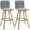 Grey, variant on HOMCOM Bar Stool Set of 2 Upholstered Kitchen Stool w/ Wood Legs, White