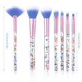 thumbnail image 2 of Paquete de 7 brochas de maquillaje, juego de brochas de cosméticos con brillo elegante, brocha de mezcla profesional con mango de lentejuelas de cristal (azul), 2 of 5