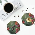 thumbnail image 4 of Vsdgher Humming Bird 1 Print Leather Coasters for Drinks, Durable Drink Coasters 4 Set for Tabletop Protection, Luxurious Home Décor and Housewarming Gift-Octagon, 4 of 6