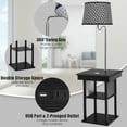 thumbnail image 4 of Gymax Lampe de Sol Table de Chevet Nighstand Moderne avec Ports de Chargement USB Étagères, 4 of 10