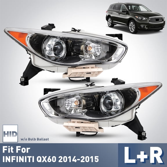 HID/Xenon Headlight For 2014-2015 INFINITI QX60 2013 JX35 Left Right Pair