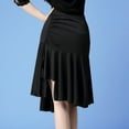 thumbnail image 6 of Asymmetric Hem Slit Salsa Tango Cha Cha Latin Dancing Party Skirts Clothes Wear Black, 6 of 6