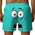 thumbnail image 2 of Board Shorts for Men Funny Face Frint Elastic Waist Swim Trunk Summer Casual Beach Vacation Bathing Suit Breathable Drawstring Stretch Shorts, 2 of 5