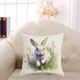 thumbnail image 4 of Matoen Spring Bunny Throw Pillow Covers 18x18, Rabbit Spring Decorative Pillows Case Soft Linen Cushion Covers for Couch Sofa Patio Garden Spring Decor, 4 of 6
