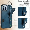 thumbnail image 2 of TECH CIRCLE Case for iPhone 15 Plus (6.7") 2023 - Lightweight Leather Phone Case with Stand & Card Holder & Buckle & Hand Strap, Protective Functional Cover, Blue, 2 of 8