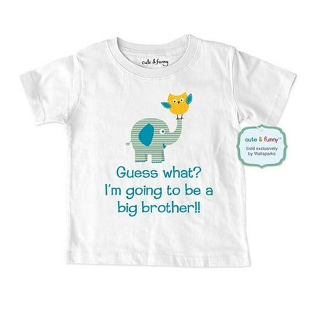 Guess what? I'm going to be a big brother!! Elephant Owl - wallsparks cute & funny Brand - Soft Infant & Toddler Shirt