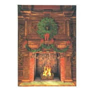 Christmas Fireplace Polyester Backdrop - Party Decor - 1 Piece
