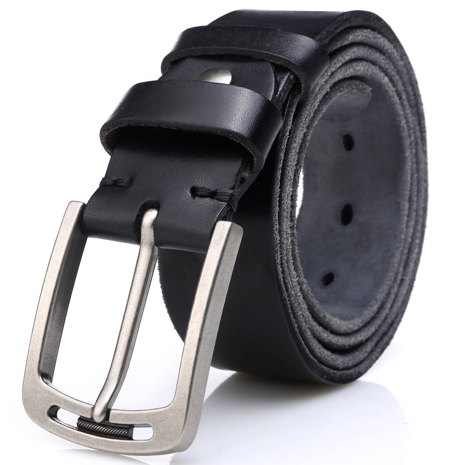 KEECOW Men's 100% Italian Cow Leather Belt Men with Anti-Scratch Buckle,Packed in A Box
