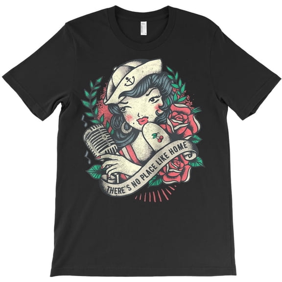 Rockabilly Girl Vintage Funny Retro Rock N Roll Tattoo Pin Up Graphic - Must-Have H13760 T-Shirt, for Men and Women, Up to Size 5XL