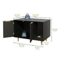 thumbnail image 3 of Cat Litter Box Enclosure, Hidden Litter Box Cabinet Furniture, Indoor Cat House, with Scratching Mat, Modern Cat Washroom Indoor for Hallway, Living Room Black, 3 of 9