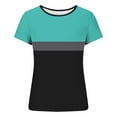 thumbnail image 4 of Otvok Tops for Women, Ladies Summer Casual Fashion Print Crew Neck Short Sleeve Slim-Fit Ribbed T-Shirt, 4 of 6