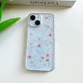 thumbnail image 3 of for iPhone 15 / iPhone 14/ iPhone 13 Clear Case with Pressed Real Flowers Design, Glitter Cute Pink Floral Pattern Soft TPU Protective Women Girl's Phone Cover for iPhone 13/14/15, 3 of 6