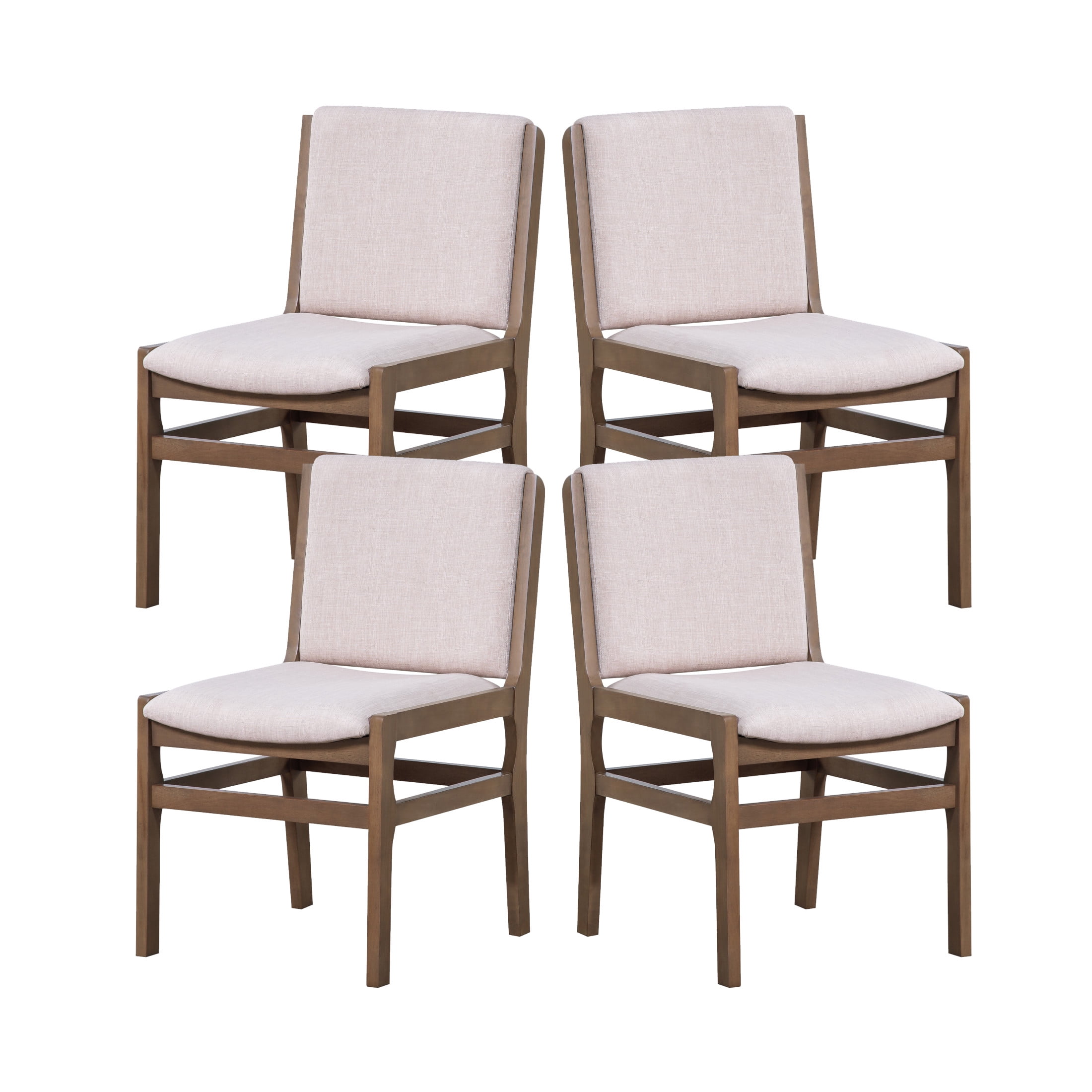Christopher Knight Home 33"H Upholstered Armless Dining Chairs, Rubberwood Frame, Walnut, Set of 4