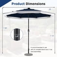 thumbnail image 3 of Gymax 9FT Solar Patio Umbrella w/24 LED Lights Fringe Push Button Tilt Crank Handle Navy, 3 of 10