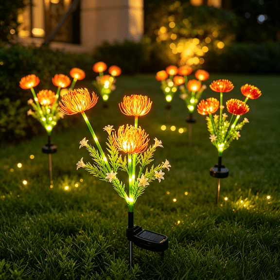 Akmoler Solar Spider Lily Flower Lights, Garden Solar Lights Outdoor Waterproof for Yard, Lawn, Patio, Pathway, Flowerbed, Planter, Balcony,Garden Decoration