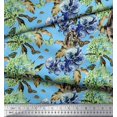 thumbnail image 2 of Soimoi Poly Georgette Fabric Rabbit,Lilac & Pansy Floral Printed Craft Fabric by the Yard 42 Inch Wide, 2 of 3