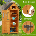 thumbnail image 2 of Outdoor Wooden Storage Shed for Storing Tools and Garden Supplies, Garden Wooden Tool Cabinet with Shelves and Latches,Waterproof Shed for Backyard,Patio, 2 of 7