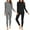 Black and Gray, variant on 2 Pack Thermal Underwear for Women Fleece Lined Base Layers Sets Cold Weather Womens Long Johns Thermal Sets Black and Gray L