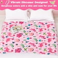 thumbnail image 2 of Dinosaur Blanket for Girls, Pink Dinosaur Throw Blanket for Girls, Fluffy Cozy Kids Blanket with Vibrant Dinosaurs Pattern on Both Sides, Soft and Warm Girls Dinosaur Blanket - 50x60 Inches, 2 of 6