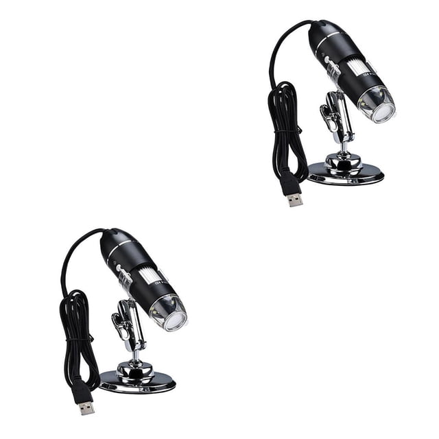 Tholdsy Microscopio con soporte Interfaz ajustable Lupa estéreo Mano Plástico Resistente Microscopios electrónicos Soldadura 500X 2piezas