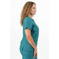 thumbnail image 3 of Dodo - Women's V-Neck Teal Scrub Top - Comfortable Workwear - 2XL, 3 of 7