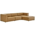 thumbnail image 2 of Modway Mingle Modern Faux Leather Sofa and Ottoman Set in Tan, 2 of 10