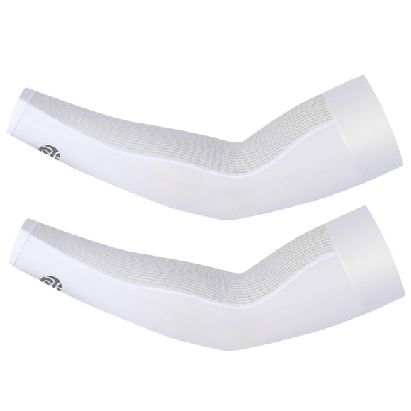 Graflsoa CoolFit UV-Protective Arm Sleeves for Summer Cycling & Outdoor Sports - Breathable, Quick-Dry, Anti-Slip Design in White, Size M
