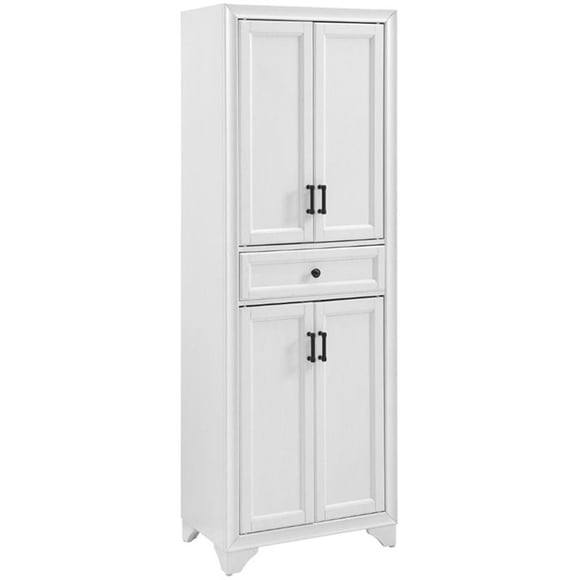 Pemberly Row 4-Door Traditional Wood Pantry in Distressed White