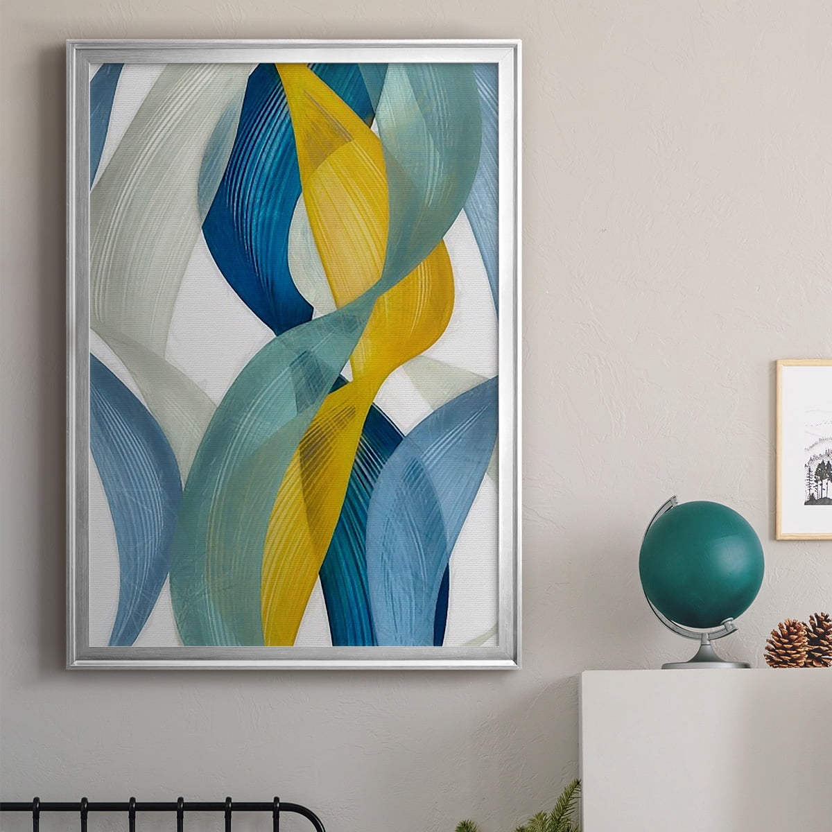 Horizontal Bands II Premium Framed Print, in Gold, Black, or Silver - Ready to Hang