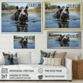 thumbnail image 4 of Designart "Daydreams on the Riverbank Grey Hippos II" Animals Framed Wall Art Decor - Modern Grey Hippopotamus Bedroom Framed Canvas Wall Art, 4 of 6