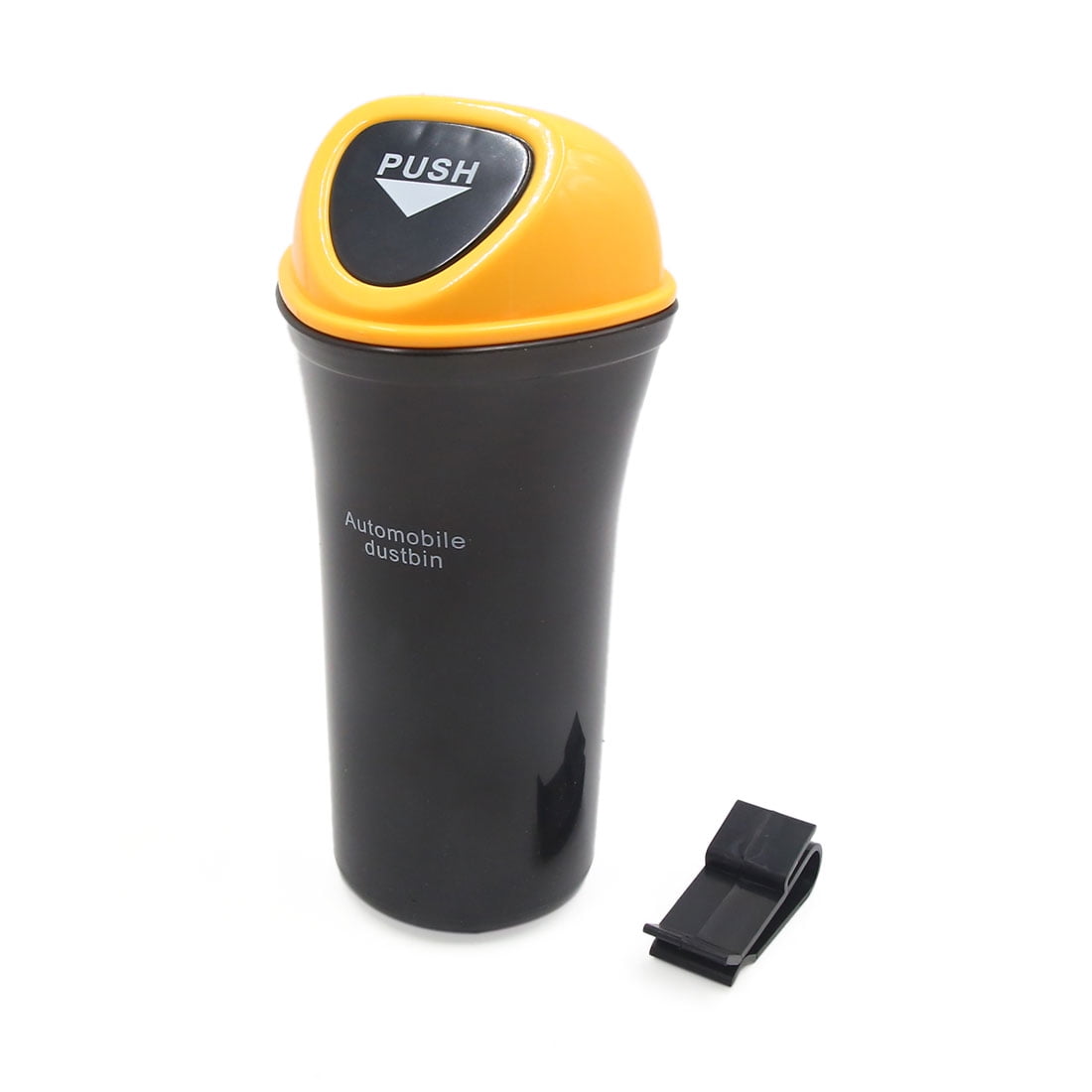 Yellow Black Plastic Garbage Trash Can Rubbish Bin Storage Holder for Car Home