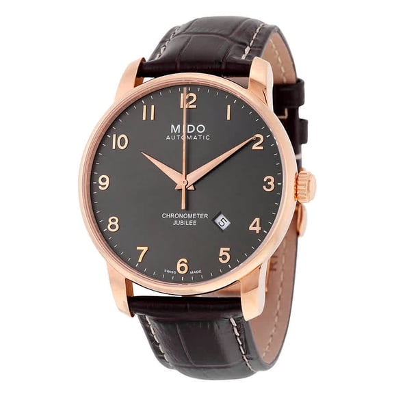 Mido Jubilee Automatic Black Dial Brown Leather Mens Watch M86903138