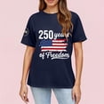 thumbnail image 4 of MEICHEN Womens 250th Anniversary Freedom Tops Usa Flag Printed Short Sleeve Blouses Summer Cotton Relaxed Fit Graphic Tees 4th of July Tshirts, 4 of 6