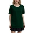 thumbnail image 1 of T-Shirts pour Femmes Manches Courtes Col Rond T-Shirts Basiques Vêtements d'Été Hauts Y2k, 1 of 5