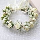 thumbnail image 1 of Nvzi Corona de flores rosas ajustable, guirnalda floral, tocado para bodas, festivales y fiestas, color beige, 1 of 4