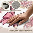 thumbnail image 6 of ODIKA 8'x10' Washable Area Rug Coquette Vintage Kawaii Swirl Border School Classroom Pencil Pink Refined for Living Room, Under Sectional, Family , Durable, Non-Slip, 6 of 7
