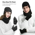 thumbnail image 4 of OZERO Winter Gloves Hat Scarf: Warm Knit Touchscreen Gloves and Polar Fleece Lined Beanie and Soft Neck Scarf, 4 of 9
