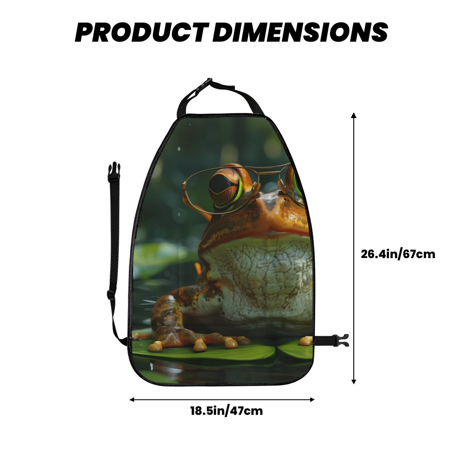 Kdxio Intellectual Frog Pond Print 2 Pack Car Kick Mat Seat Cover Back Protector Mat with Pockets for Organizer Backseat Protector and Storage Anti Kick Pad for Vehicles