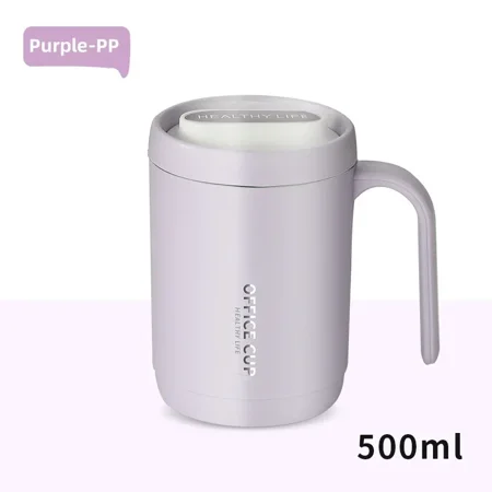 

Coffee Cup Grey Drinking Cup Portable Office Large Capacity Covered Milk Mug Kitchen Travel Water Bottle Thermoses