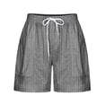thumbnail image 5 of AXXD Ladies Shorts,Summer Shorts for Women,Straight-Leg,Solid,Striped,Gray,2XL (US:12),, 5 of 5