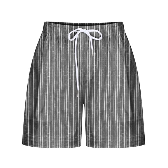 Gfyviroh Lounge Shorts for Women Lightweight Drawstring Shorts with Pockets Comfortable Loose Stripes Shorts