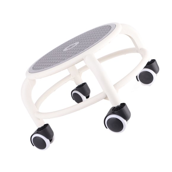 Rolling Low Stool with Universal Wheels, RollerLow RollerWheel Stool Chair PU Leather Rolling Stool Seats, Round Rolling Low Stool Protect Your Knees for Home