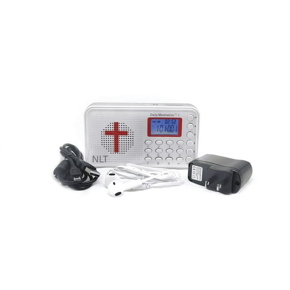 Daily Meditation NLT Audio Bible Player - New Living Translation Electronic Talking Bible with Charger and earphone