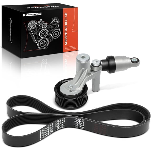 A-Premium 3Pcs Engine Timing Belt Kit W/Tensioner Compatible with Honda & Acura - Accord, CR-V, CRV, TLX - DOHC L4 2.4L