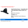 thumbnail image 2 of Crank Position Sensor - Compatible with 1993 Oldsmobile Cutlass Cruiser 3.3L V6, 2 of 2