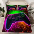 thumbnail image 2 of Castle Fairy Video Game 4pcs Bed Sheets,Gradient Ombre King Sheets,Abstract Lightning Super Cozy Sheet Set,Breathable Gamepads Home Decor, 2 of 7