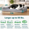 thumbnail image 3 of FurHaven Pet Products Faux Fur & Velvet Orthopedic Sofa Pet Bed for Dogs & Cats - Smoke Gray, Large, 3 of 9