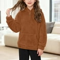 thumbnail image 4 of Girls Hoodie Long Sleeve Coffee Hoodie Casual Loose Fuzzy Top Pullover Kids Hoodies Girls 5-6 Years, 4 of 4