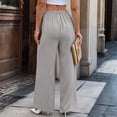 thumbnail image 5 of Women Asymmetrical Dressy Pant High Waisted Plain Loose Fit Wide Leg Pants Business Casual Work Trousers Suit Trousers Solid Color Loose Womens Pants 2026 Gray L, 5 of 5